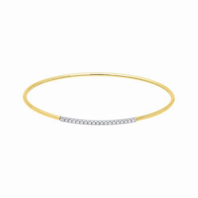 18ct Yellow Gold 0.18ct Diamond Bangle