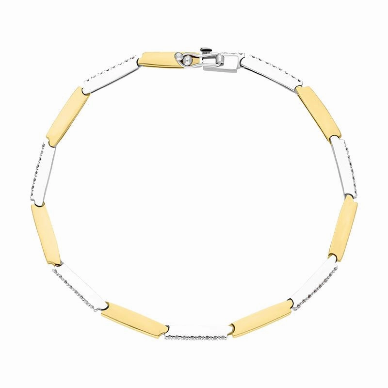 18ct Yellow Gold 0.56ct Diamond Bar Bracelet