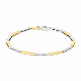 18ct Yellow Gold 0.56ct Diamond Bar Bracelet