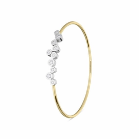 18ct Yellow Gold 0.72ct Diamond Bubbles Bangle