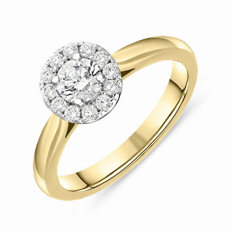 18ct Yellow Gold Brilliant Cut 0.45ct Diamond Round Ring