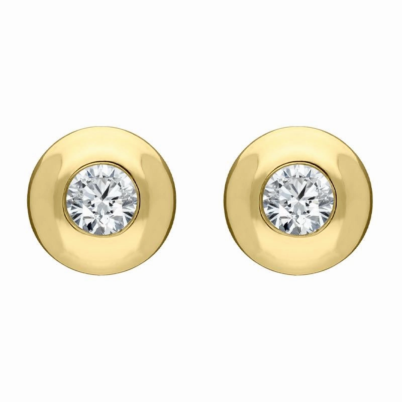 18ct Yellow Gold Diamond Solitaire Stud Earrings