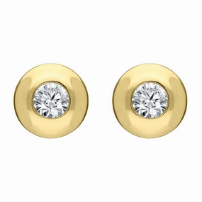 18ct Yellow Gold Diamond Solitaire Stud Earrings
