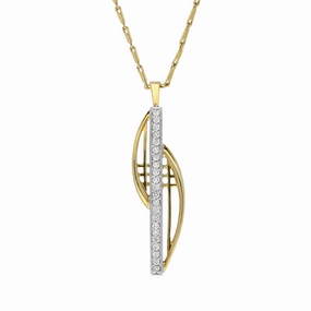 18ct Yellow White Gold 0.27ct Diamond Necklace