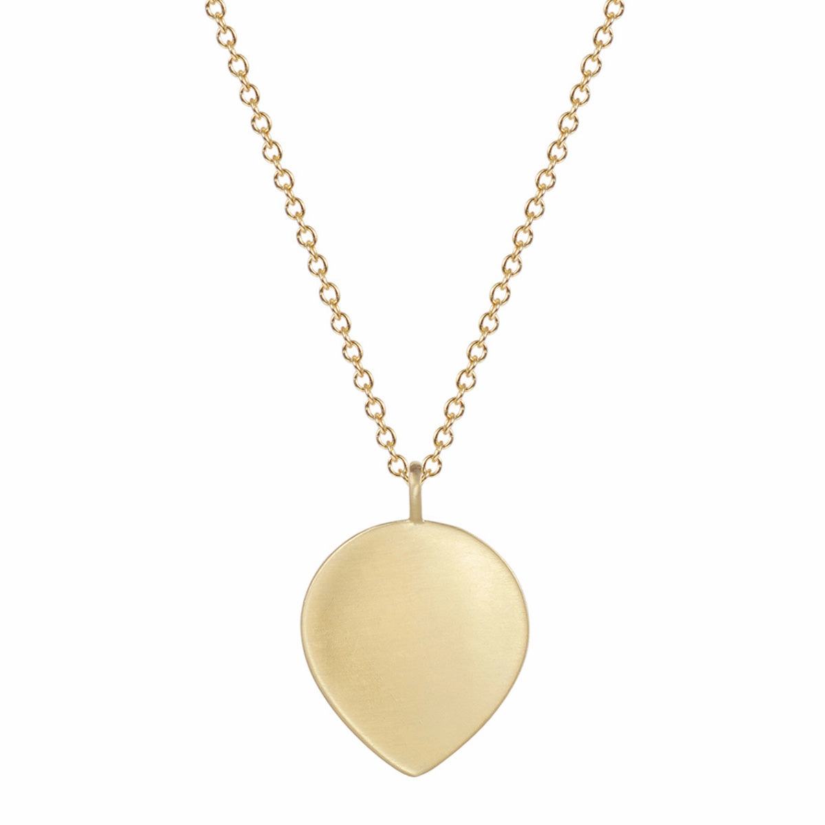 18K Gold Large Dish Lotus Petal Pendant