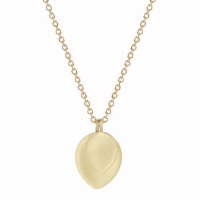 18K Gold Large Double Lotus Petal Pendant