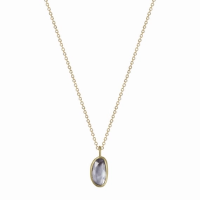 18K Gold Lavender Rose Cut Sapphire Pendant
