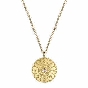 18K Gold Medium Ritual Bell Pendant with Diamond