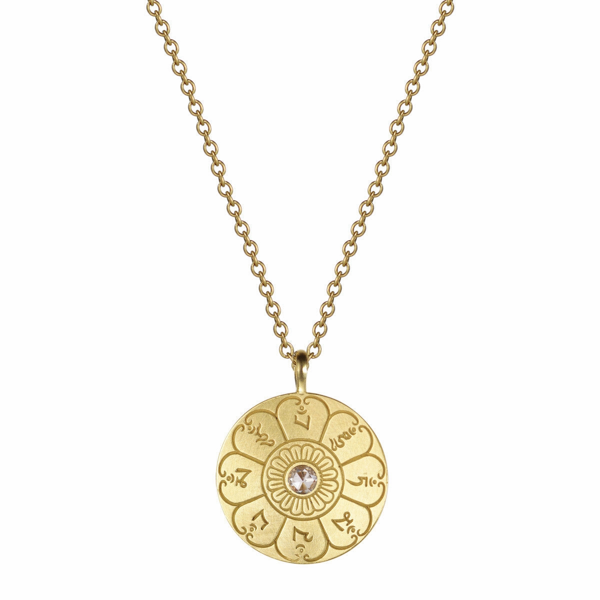 18K Gold Medium Ritual Bell Pendant with Diamond