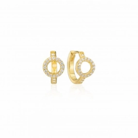 18k gold plated Biella Creolo Piccolo Earrings SJ-E3532-CZ-YG