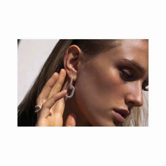 18k Gold Plated Capri Medio Earrings SJ-E62011-CZ-SG