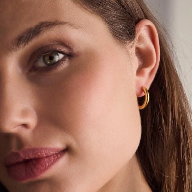 18k Gold Plated Carrara Pianura Medio Earrings SJ-E2471-YG