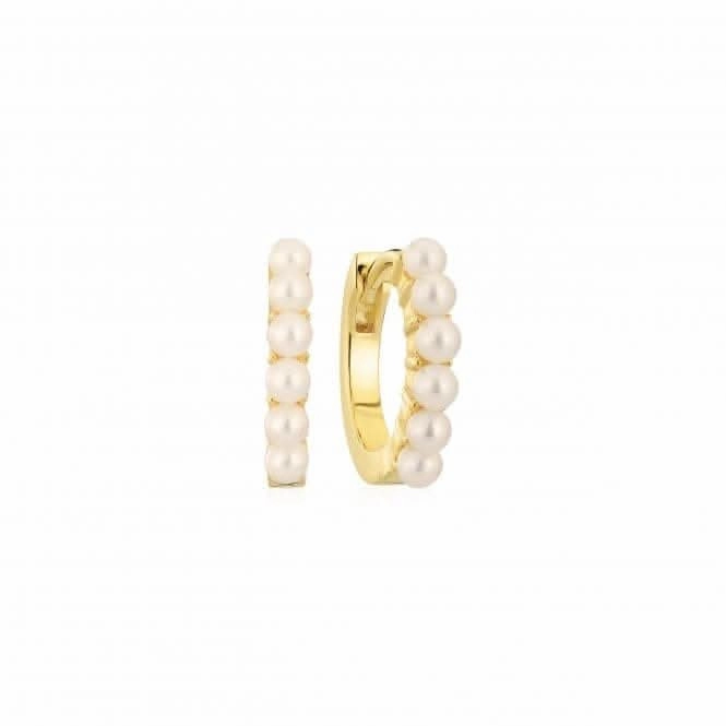 18k gold plated Ellera Perla Medio Earrings SJ-E2859-P-YG