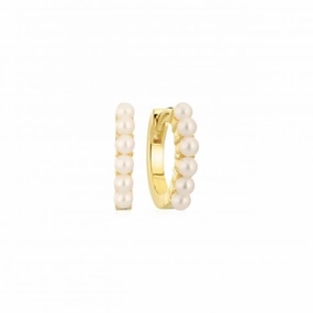 18k gold plated Ellera Perla Medio Earrings SJ-E2859-P-YG
