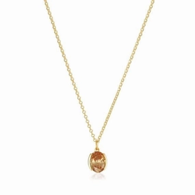 18k gold plated Ellisse Carezza Necklace SJ-N2353-CHCZ-YG