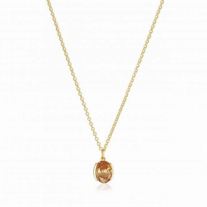18k gold plated Ellisse Carezza Necklace SJ-N2353-CHCZ-YG