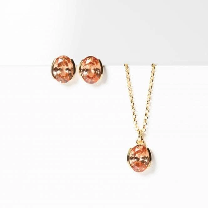 18k gold plated Ellisse Carezza Necklace SJ-N2353-CHCZ-YG