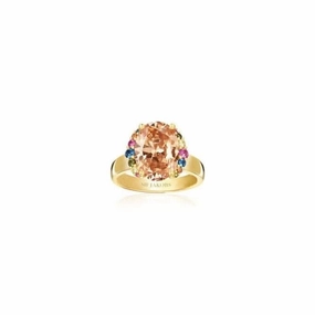18k Gold Plated Ellisse Grande Ring SJ-R2342-XCZ-YG