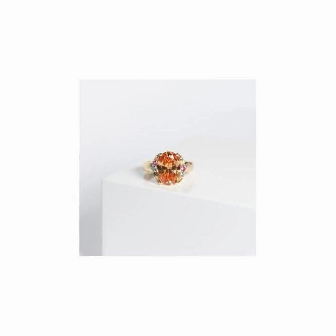 18k Gold Plated Ellisse Grande Ring SJ-R2342-XCZ-YG