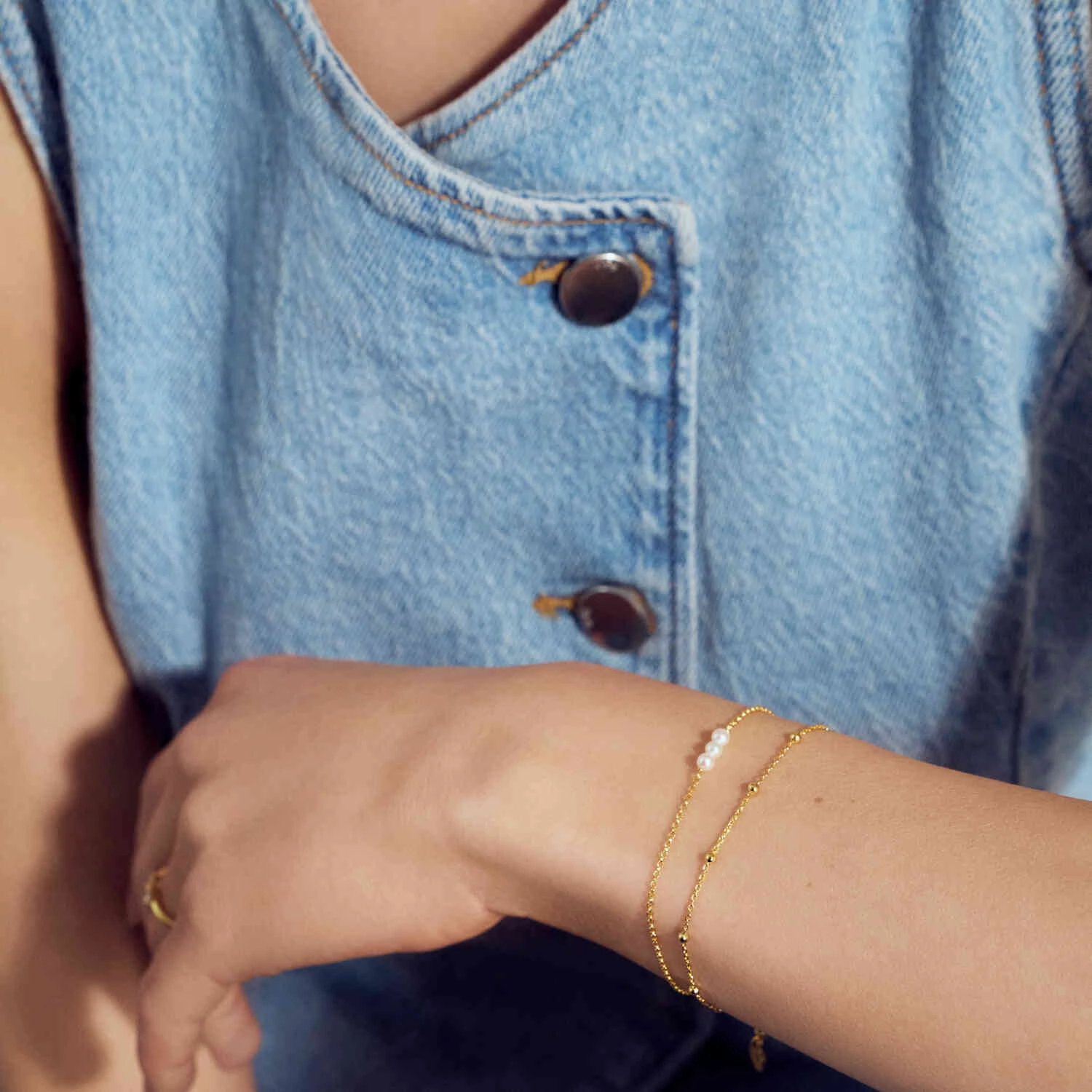 18K Gold Plated Perla Cinque Bracelet SJ-B2735-P-YG