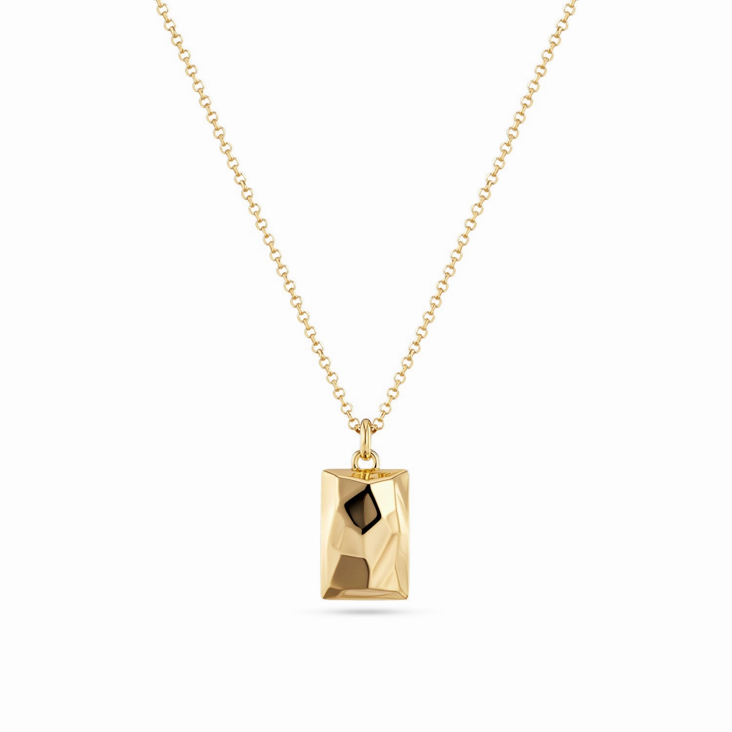 18K Gold Plated Roccia Rettangolo Necklace SJ-P2728-YG