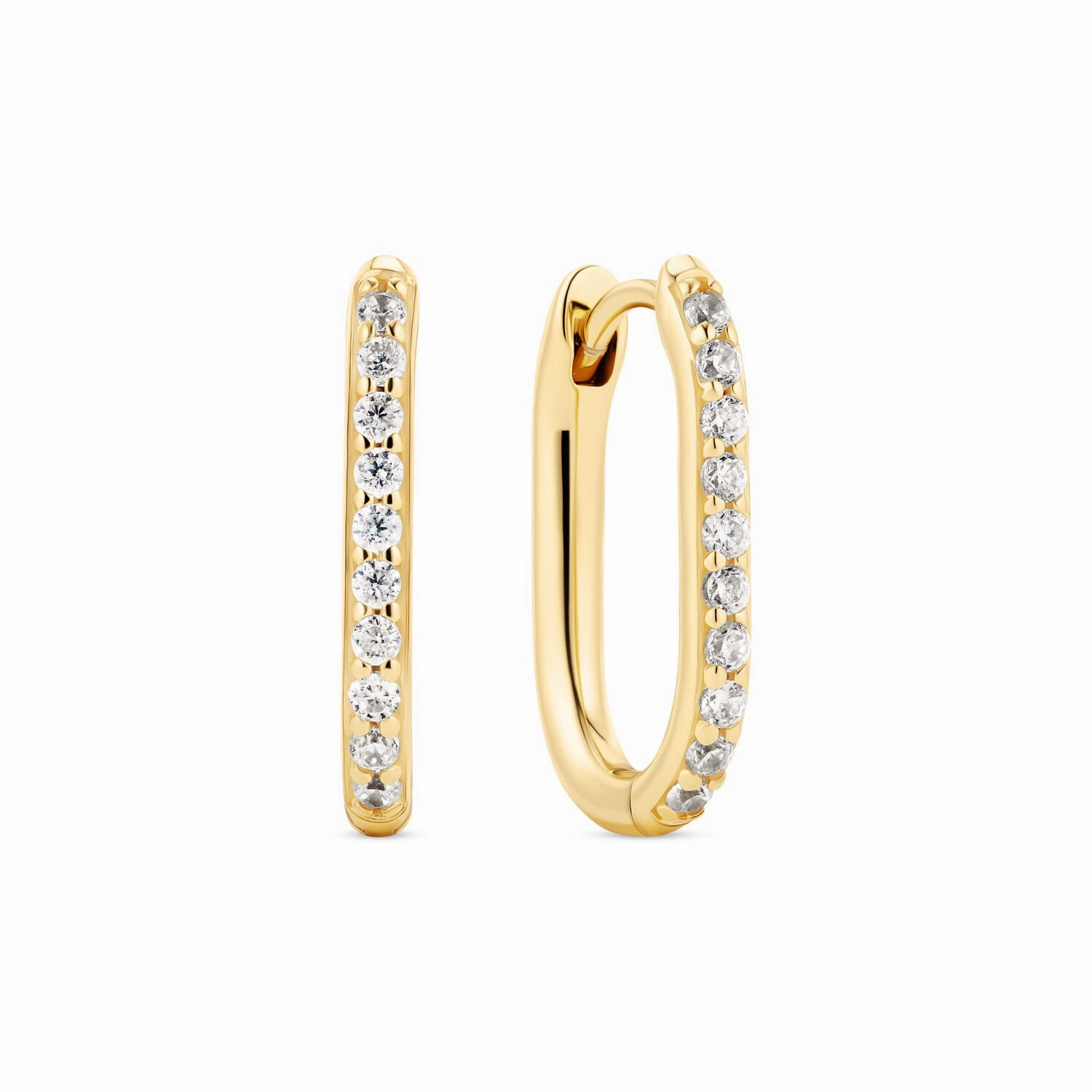 18K Gold Plated White Zirconia Capriana Earrings SJ-E2600-CZ-YG