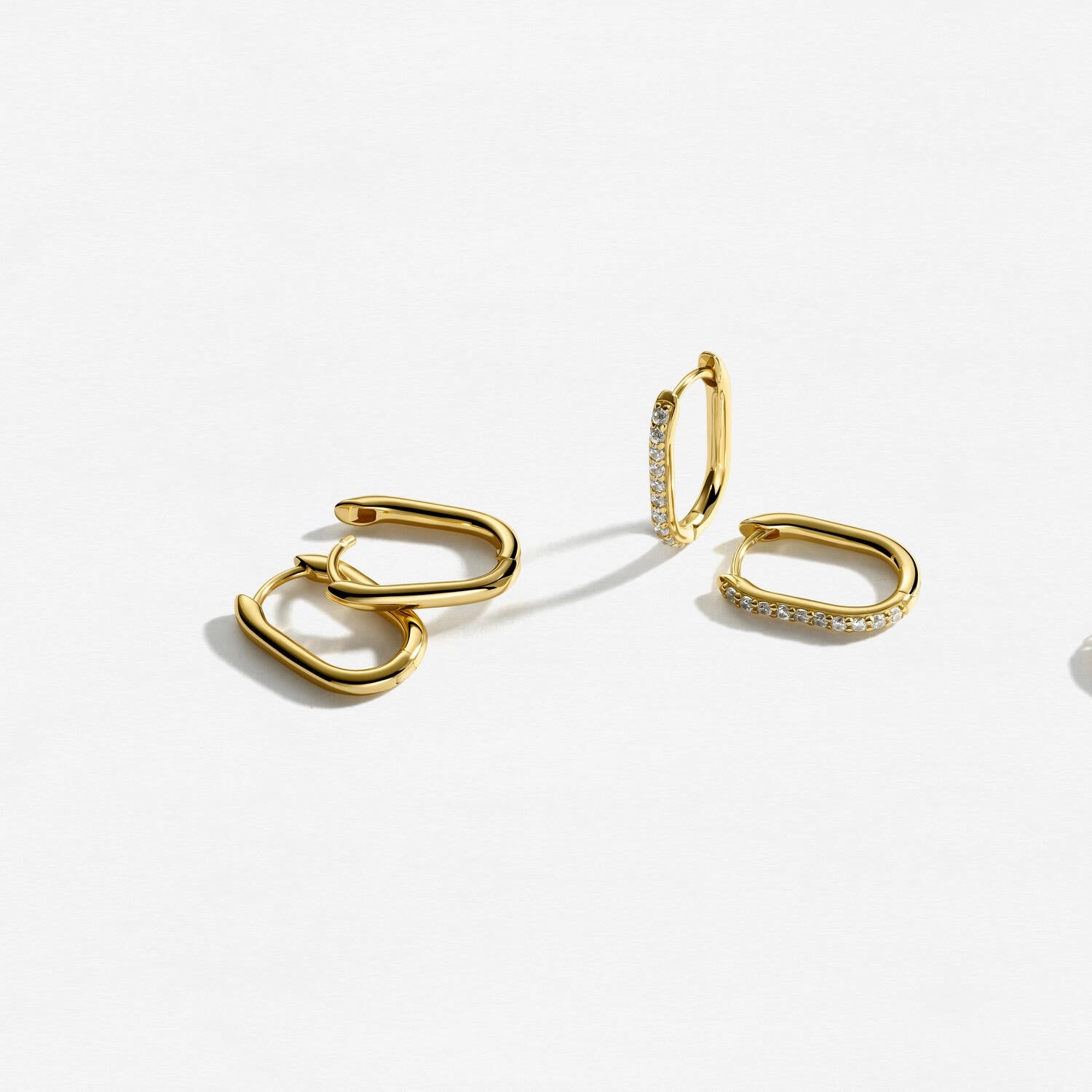 18K Gold Plated White Zirconia Capriana Earrings SJ-E2600-CZ-YG