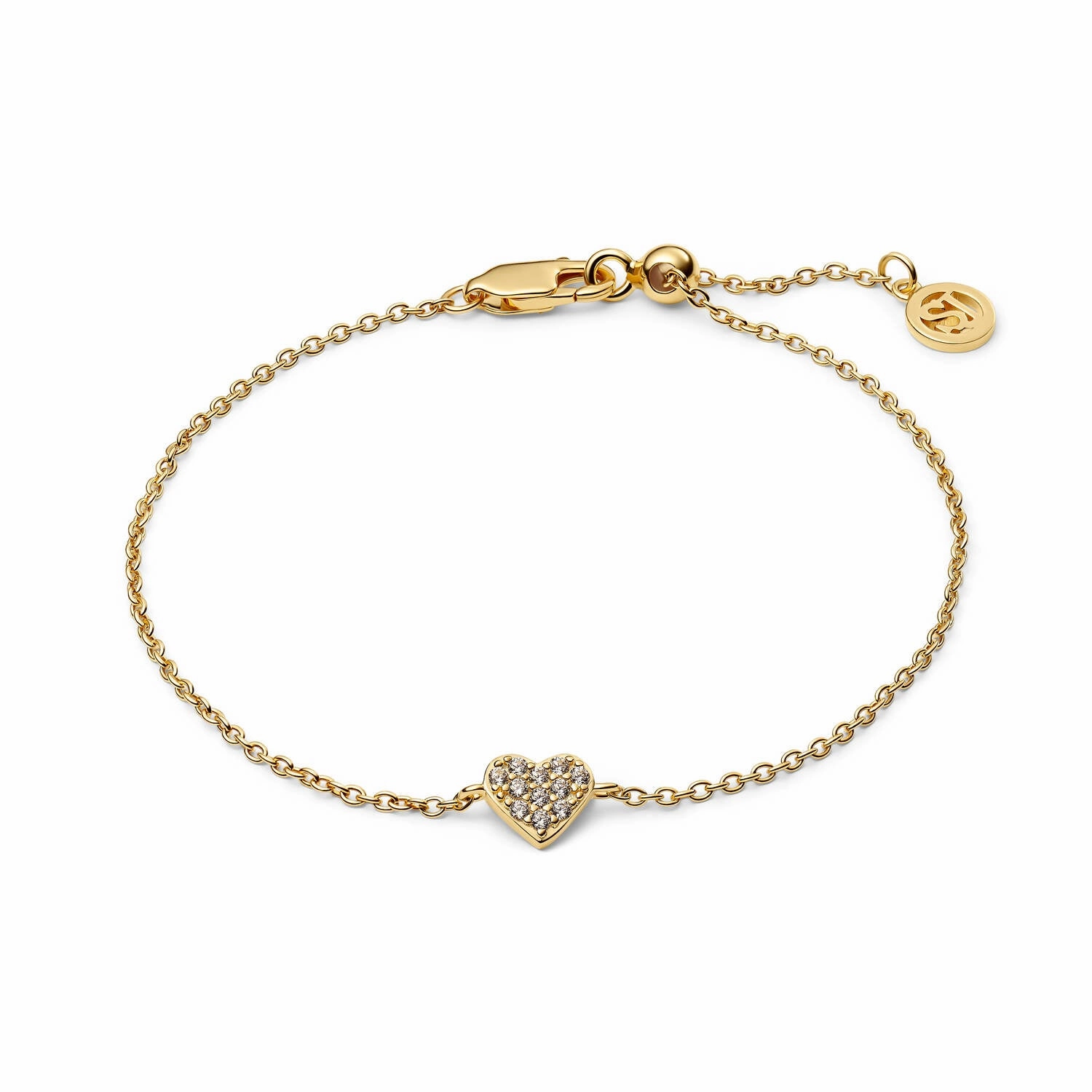18K Gold Plated White Zirconia Cuore Bracelet SJ-B2705-CZ-YG