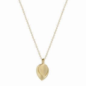 18K Gold Small Double Lotus Petal Pendant