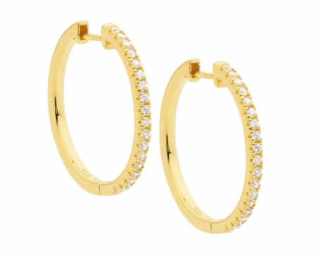 25mm CZ Hoop Earrings - 3 colours