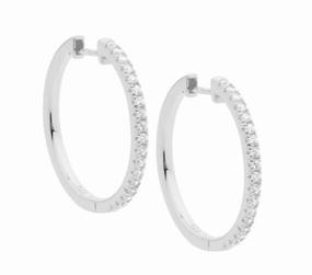 25mm CZ Hoop Earrings - 3 colours