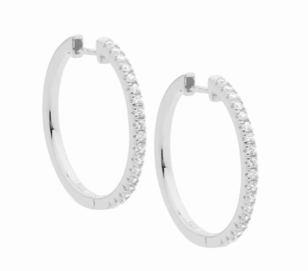 25mm CZ Hoop Earrings - 3 colours