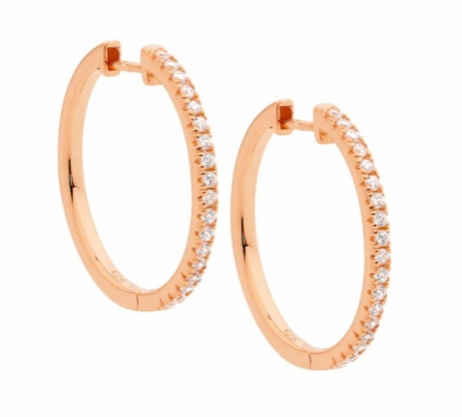 25mm CZ Hoop Earrings - 3 colours