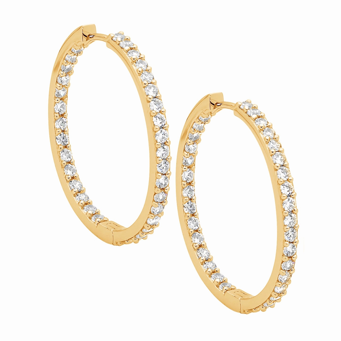 30mm CZ Hoop Earrings - 3 colours