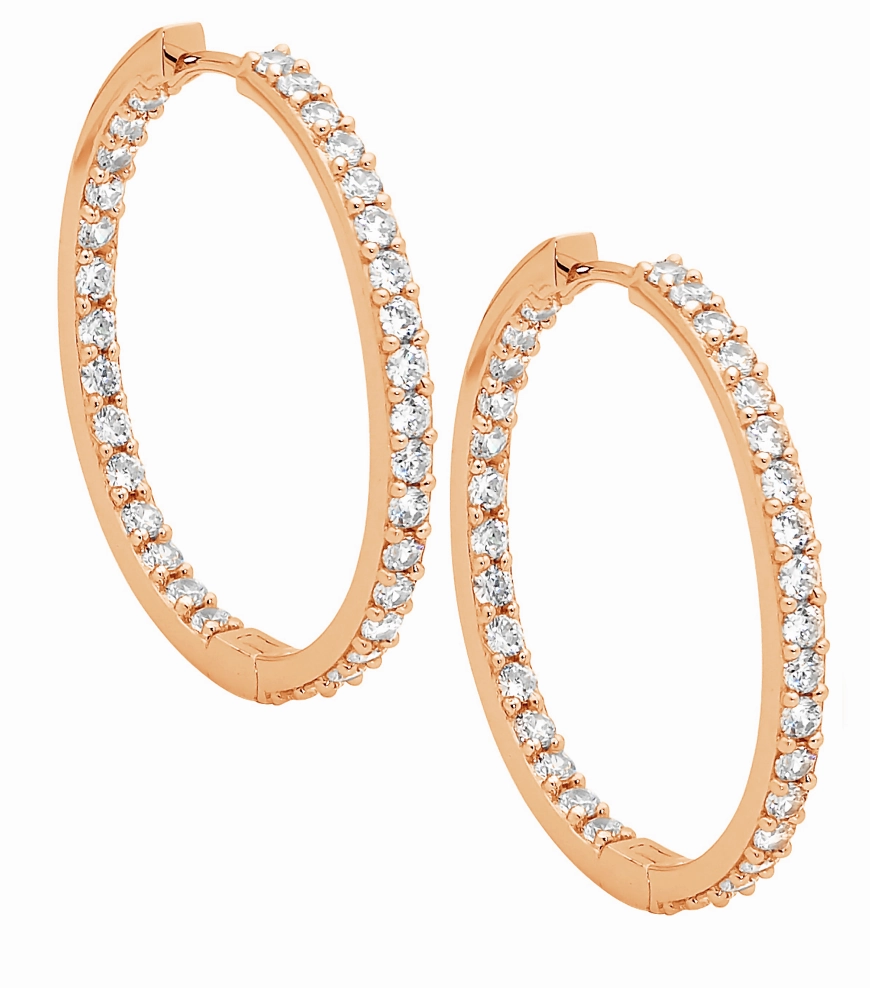 30mm CZ Hoop Earrings - 3 colours
