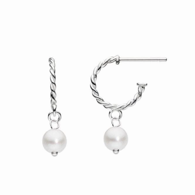 5mm Fresh Water Pearl Rope Circle 12mm Semi Hoop Earrings 57734FP