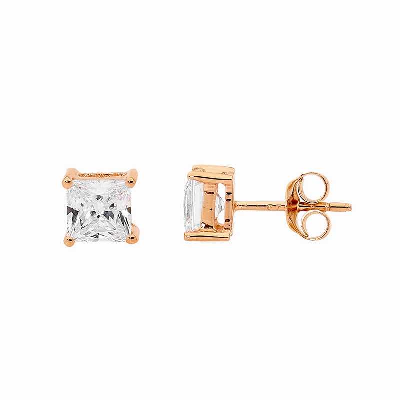 5mm RGP Princess Cut CZ Claw Stud