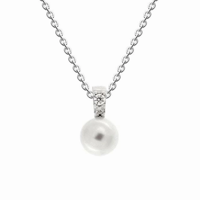 6mm Freshwater Pearl With Zirconia Bale Pendant 9352FPC