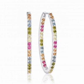 925 Sterling silver Ellisse Medio Earrings SJ-E2313-XCZ