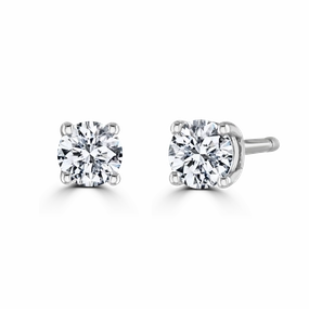 9ct White Gold 0.25ct Lab Grown Diamond Solitaire Stud Earrings