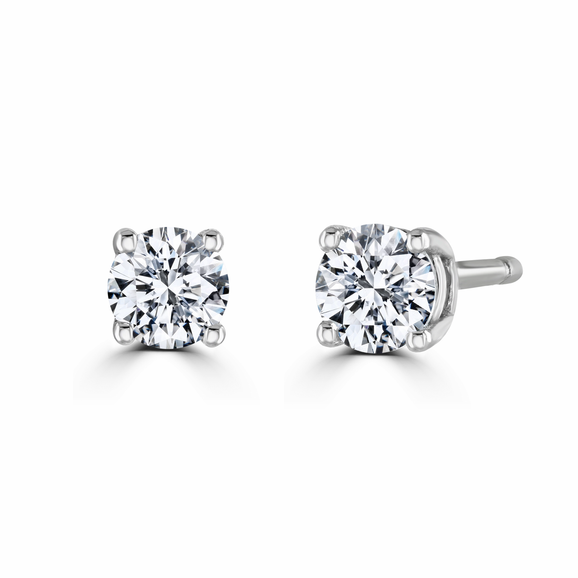 9ct White Gold 0.25ct Lab Grown Diamond Solitaire Stud Earrings