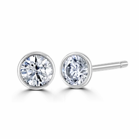 9ct White Gold 0.50ct Diamond Solitaire Stud Earrings