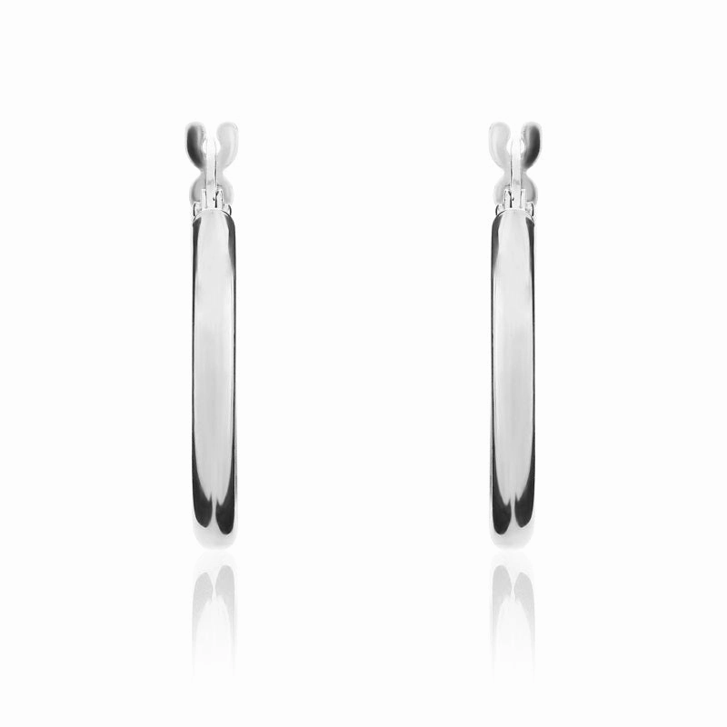 9ct White Gold 18.5mm Hoop Earrings