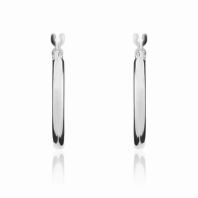 9ct White Gold 18.5mm Hoop Earrings