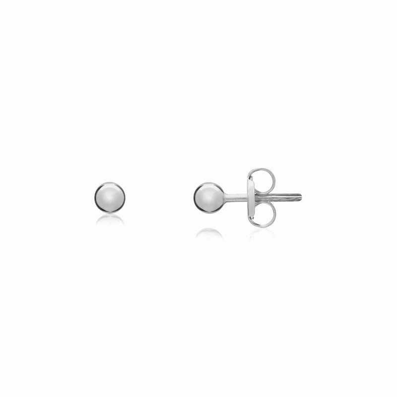 9ct White Gold 3mm Ball Stud Earrings