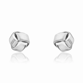9ct White Gold 5mm Looped Knot Stud Earrings