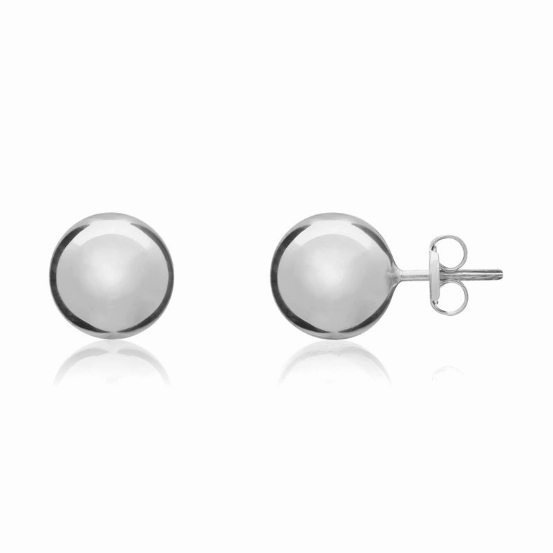 9ct White Gold 9mm Ball Stud Earrings