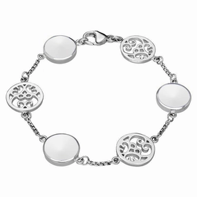 9ct White Gold Bauxite Flore Filigree Bracelet