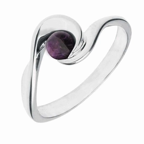 9ct White Gold Blue John Wave Ring