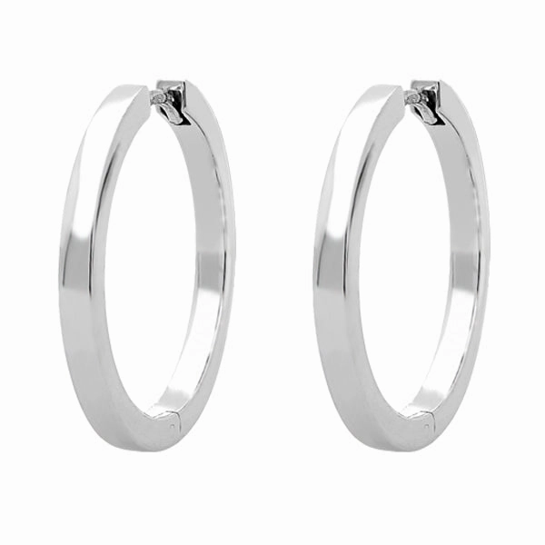 9ct White Gold Creole Hoop Earrings